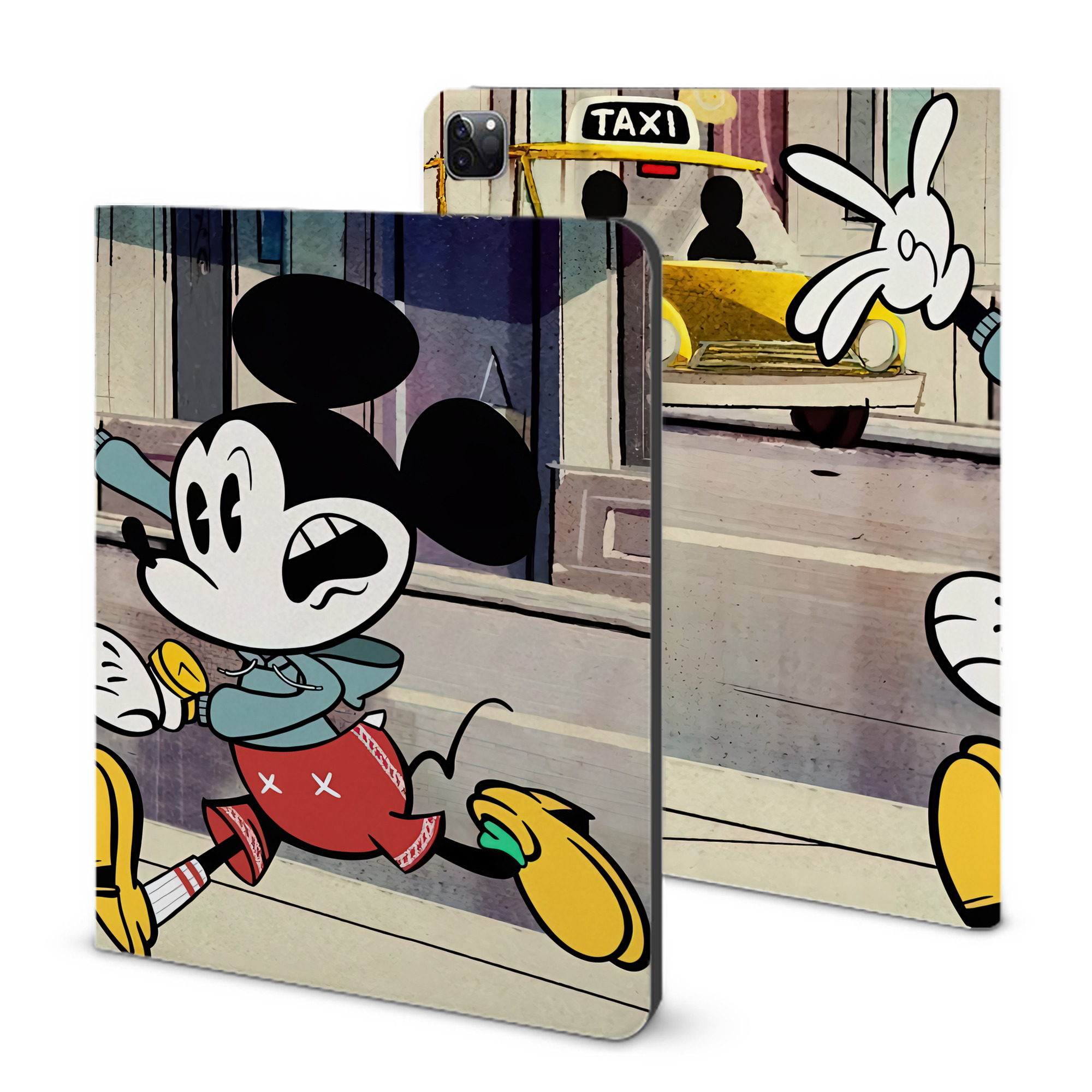 （画像用） ミッキーマウス Mickey Mouse IPad ケース ブック型 PUレザー TPU 耐衝撃 軽量 薄型 ペン収納なし 全面保護 IPad 各モデル対応
